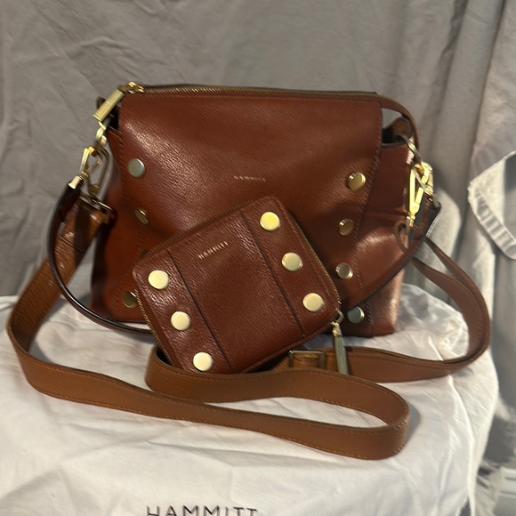 GORGEOUS brown leather Hammitt Bryant bag with matching wallet!  EUC! - Picture 16 of 16